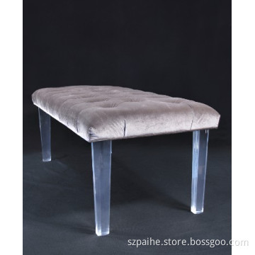 Clear Acrylic Rest Stool with Cushion